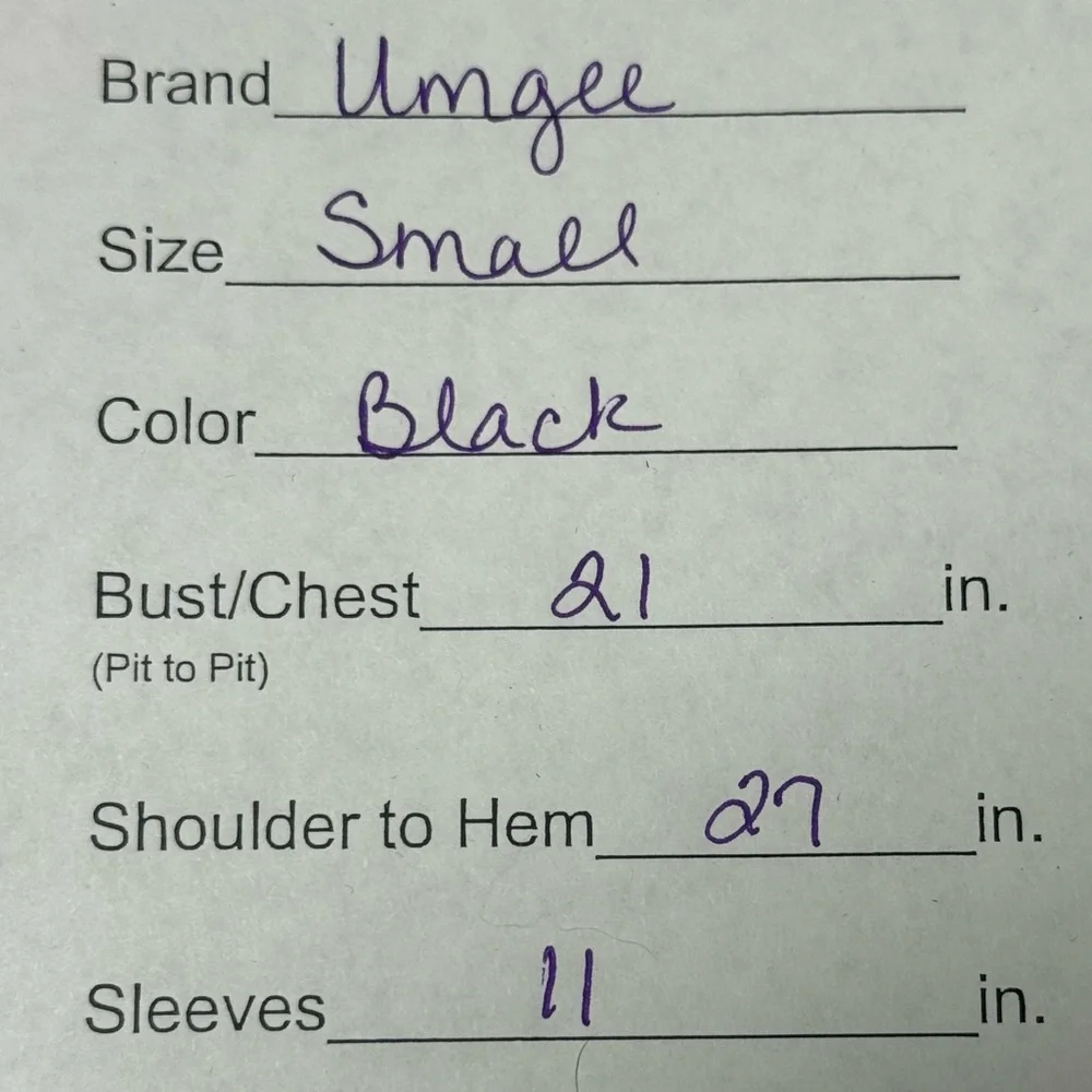 Umgee Black Button Front Tunic Top Small Boho Flowy Long Sleeve Casual Shirt - Picture 7 of 7